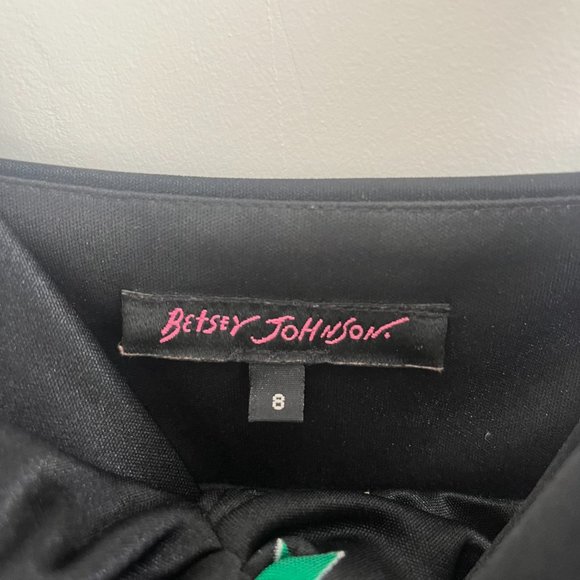 VINTAGE betsey johnson black dress with colorful stars size 8 womens - Picture 4 of 5